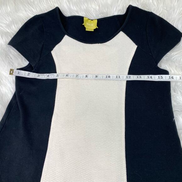 Anthropologie Maeve Corby Colorblock Shift Dress Black Cream Size S - Picture 16 of 16